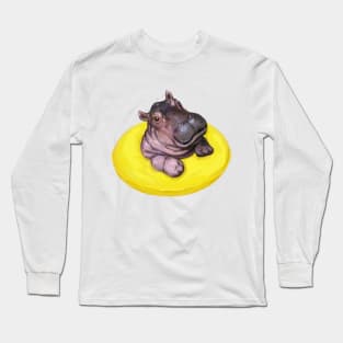 Baby Hippo Swim Long Sleeve T-Shirt